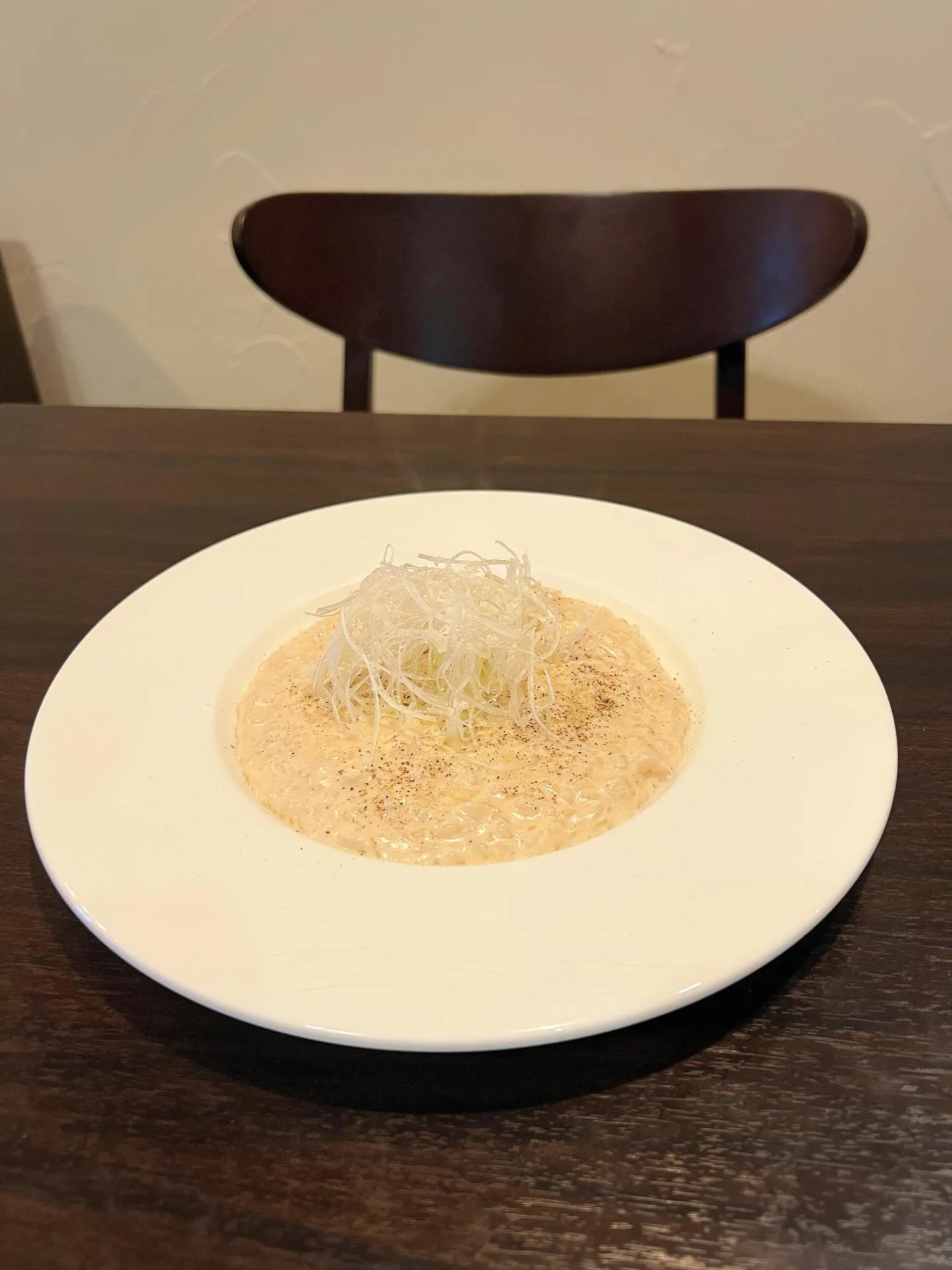 《 白髪ネギと明太子のクリームリゾット 》